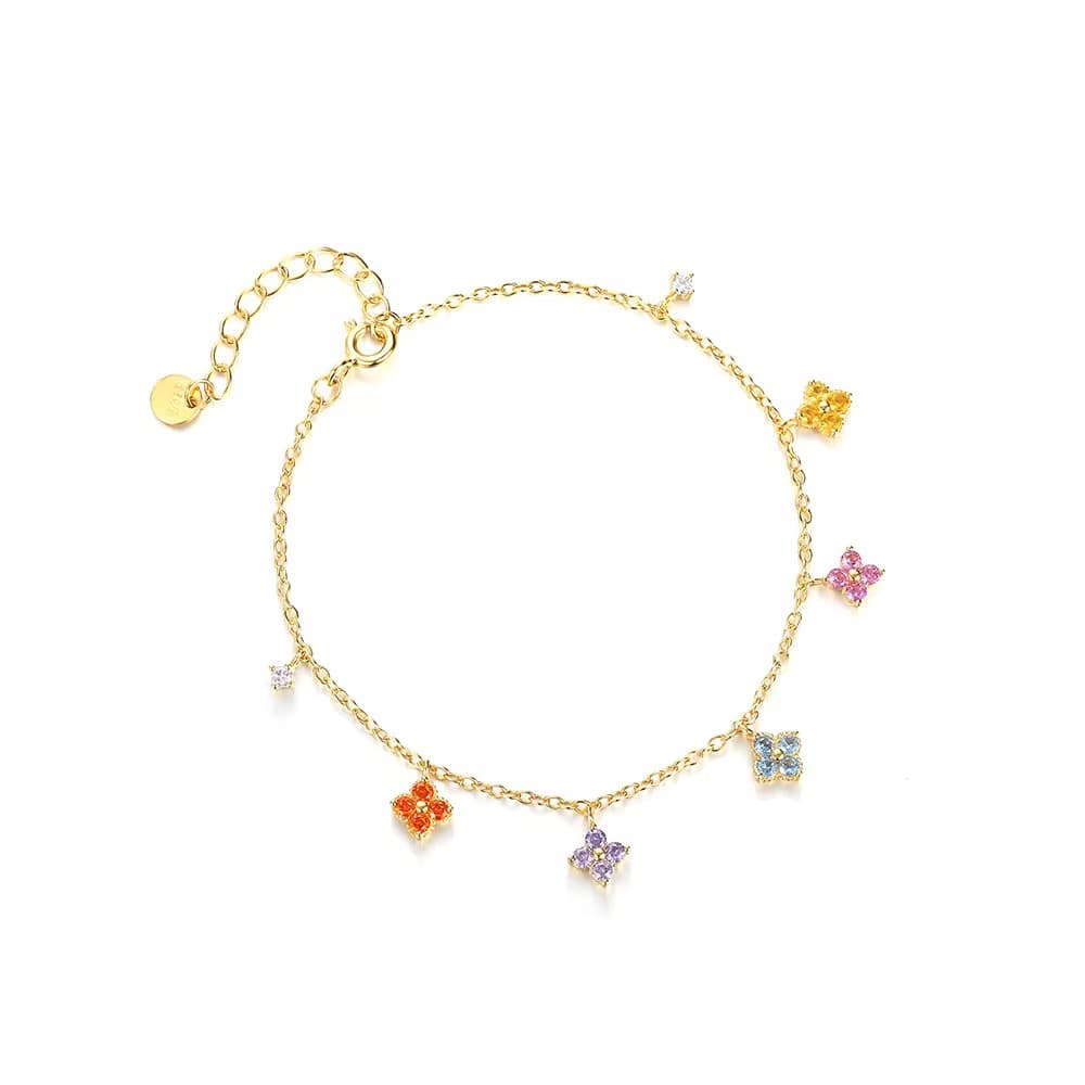 Crystal Flower Bracelet - Colored