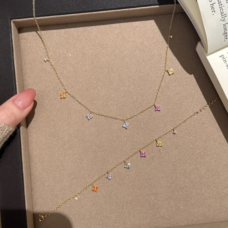Crystal Flower Bracelet - Colored