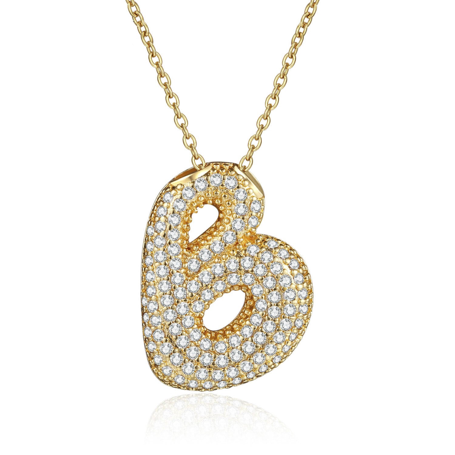 Haley Bubble Letter Initial Charm Necklace 