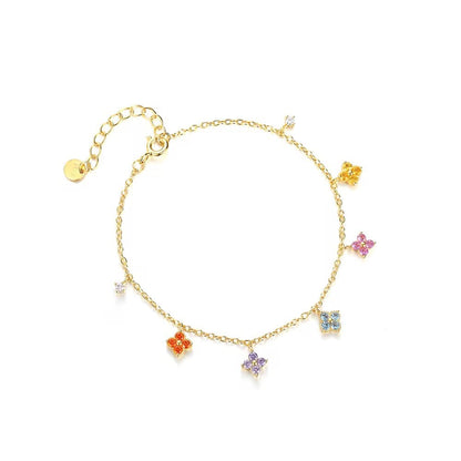 Crystal Flower Bracelet - Colored