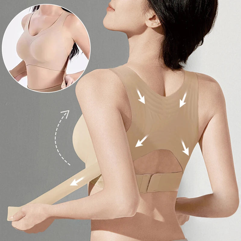 Posture Correction Bra Push up Bras for Women Seamless Wireless Bralette Cross Back Brassiere Comfort Support Lingerie
