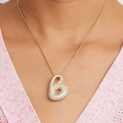 Initial Charm A-Z Letters Pendant Necklace Women Men Choker Stainless Steel Rope Chain Fat Alphabet Gold Color Hip Hop Iced