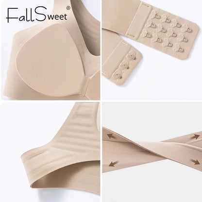 Posture Correction Bra Push up Bras for Women Seamless Wireless Bralette Cross Back Brassiere Comfort Support Lingerie