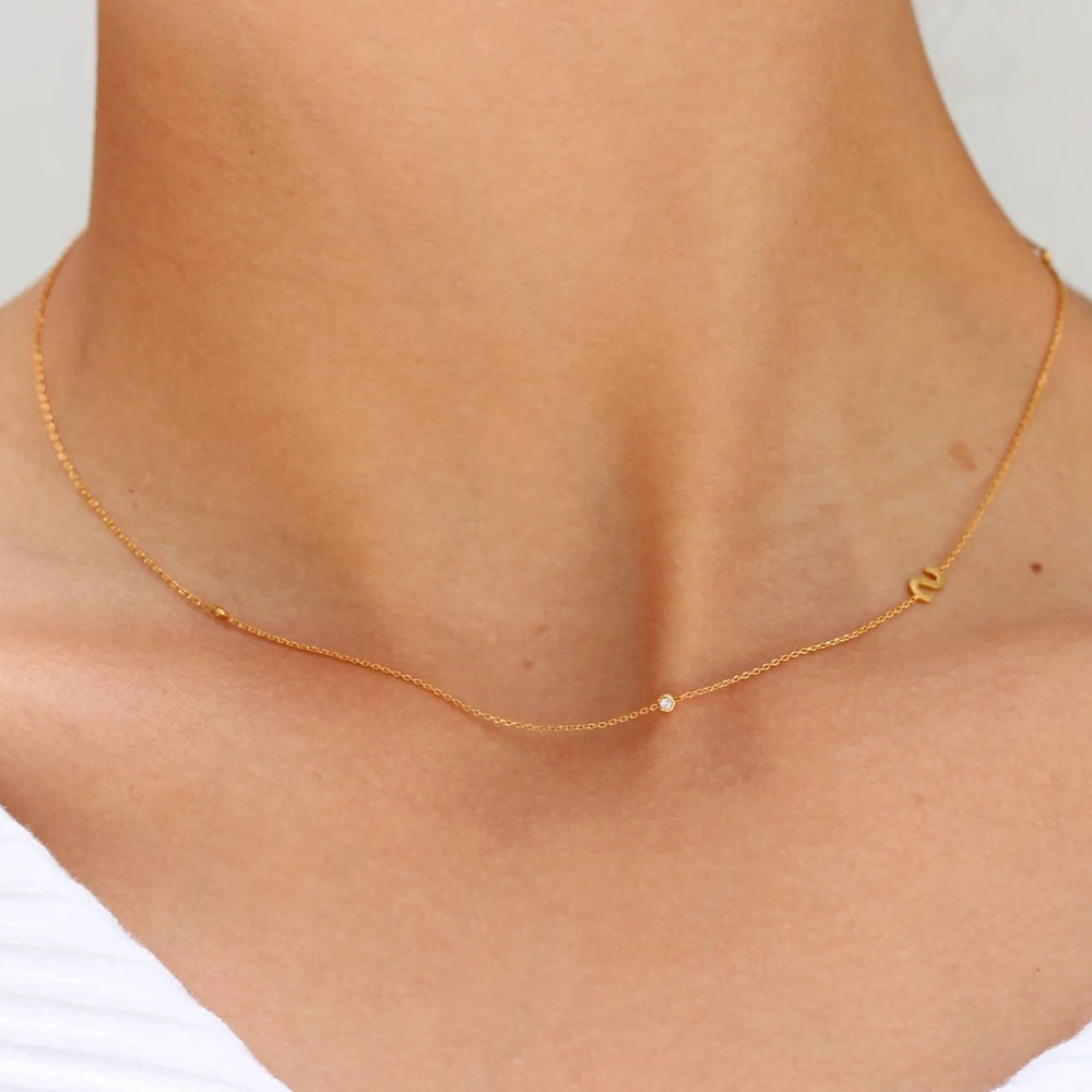 Asymmetrical Initial Necklace